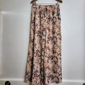 NWT Joe B Pink Floral Wide Leg Resortwear  Pants: Lg: Spring Flowy Effortless